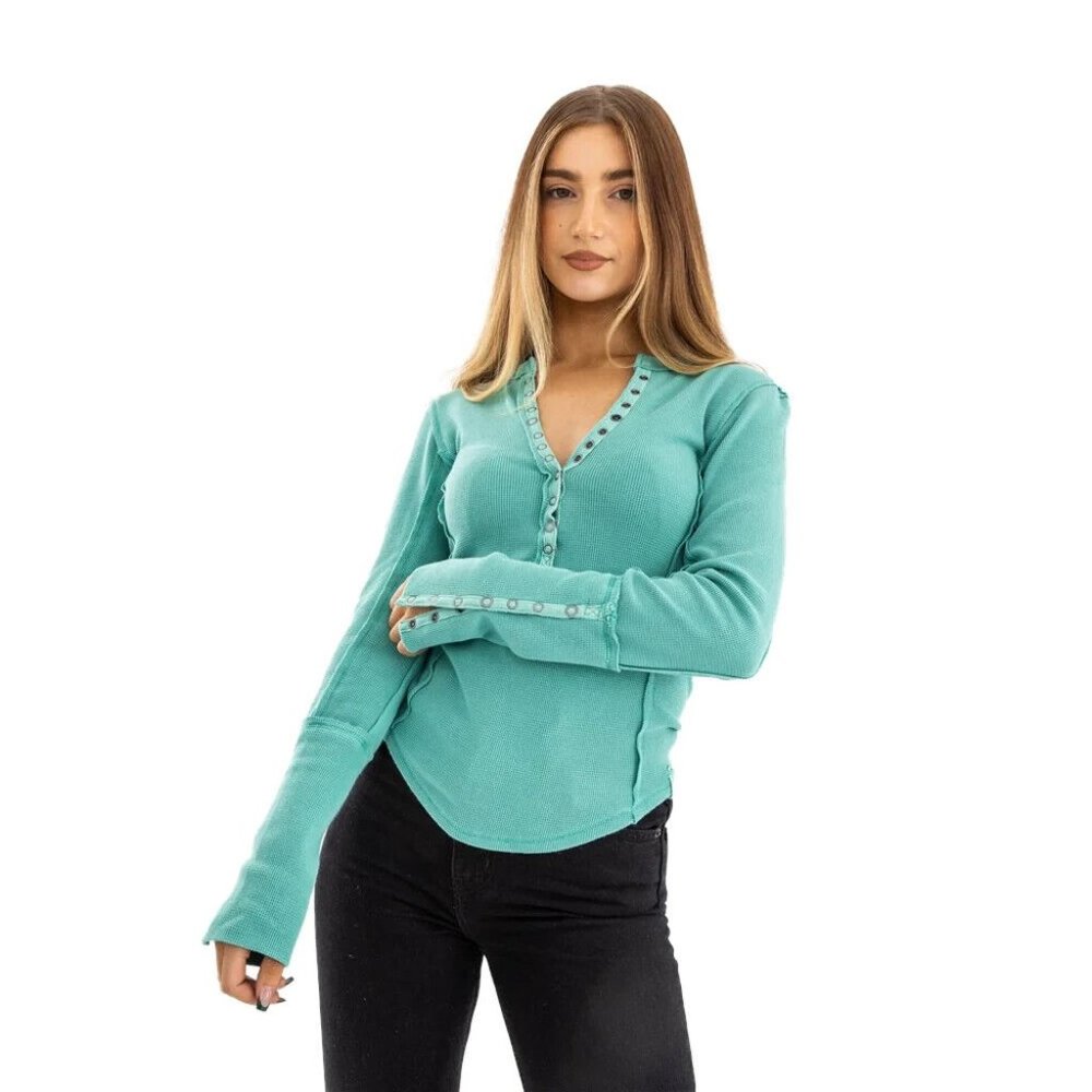 NWT Free People Nailed It Henley Size Small Mountain Green